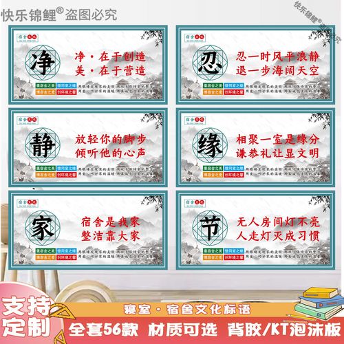 學校宿舍布置裝飾文化墻貼公司工廠寢室生活宣傳文明禮儀標語掛畫